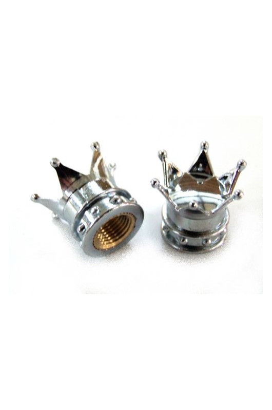Bouchon de valve Crown Chrome (La paire - lot de 2)
