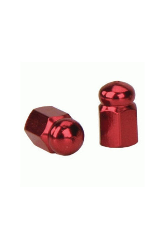 Bouchon de valve Dome Rouge (La paire - lot de 2)