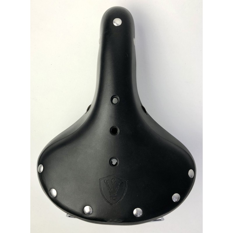 Selle De Vélo ITALIA Mitica En Cuir Véritable – Style Rétro Noir – Neuve Et Légère (580g)