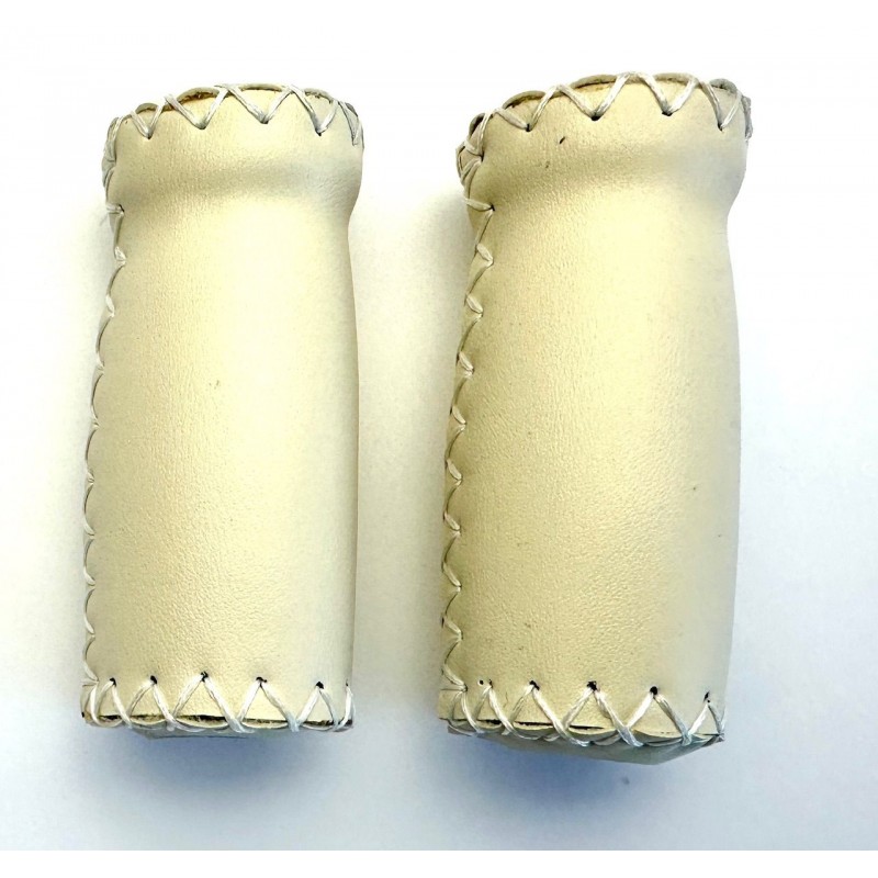 Paire de poignées vélo Cruiser Italian Grip Crème / 1 courte & 1 longue