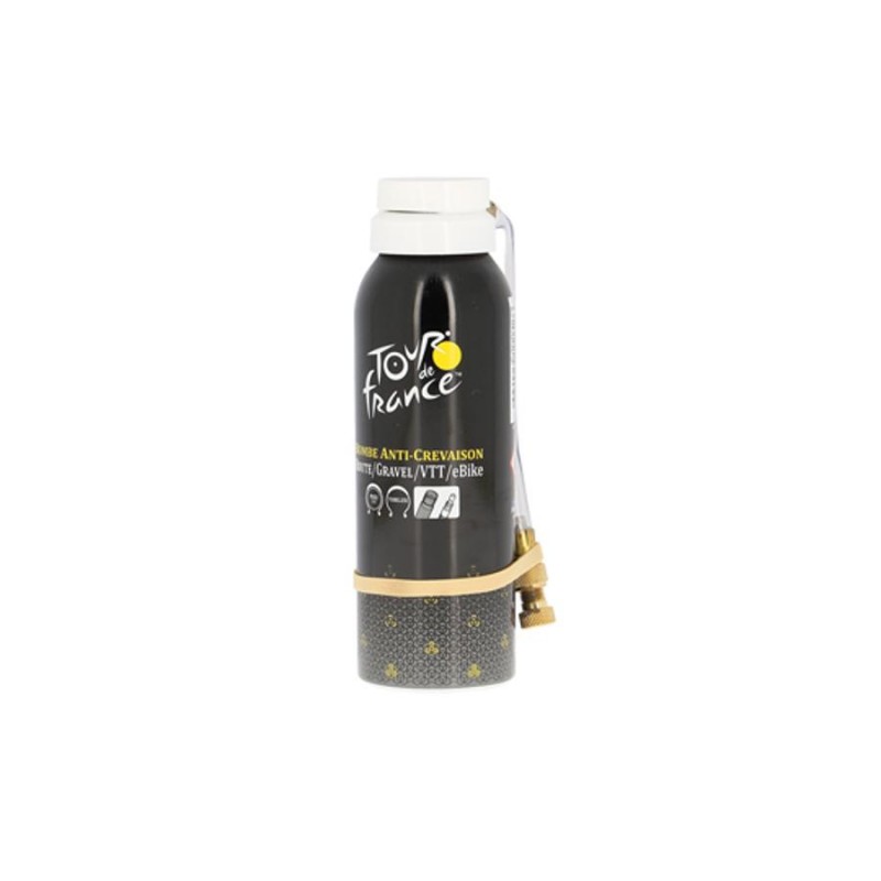 Bombe Anti-Crevaison Vélo Tour De France 125ml Raccord Flexible VP/VS
