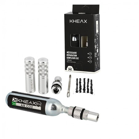 Kit Réparation Complet Tubeless Alu Avec Embout + Cartouche CO2