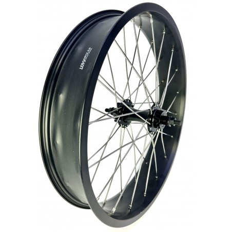 Roue Avant FatBike 20" 80mm 20x4.00 Alu Noir Mat Disque