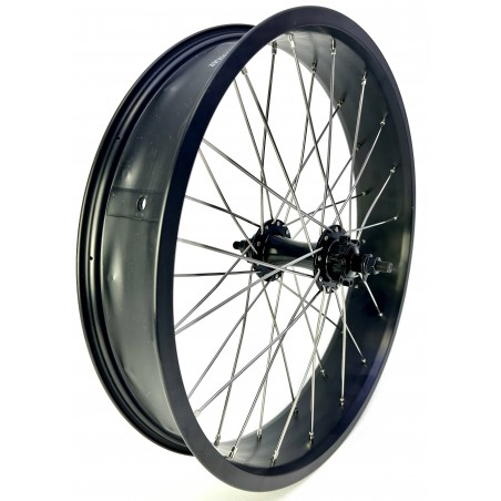 Roue Avant FatBike 20" 80mm 20x4.00 Alu Noir Mat Disque