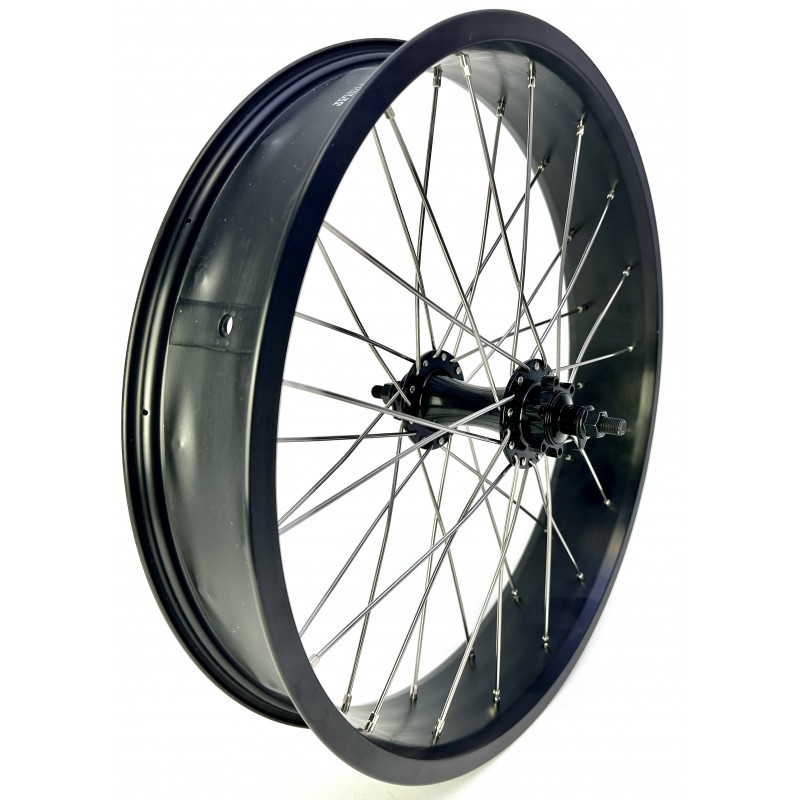 Roue Avant FatBike 20" 80mm 20x4.00 Alu Noir Mat Disque