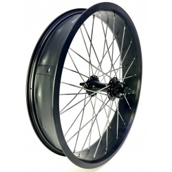 Roue Avant FatBike 20" 80mm 20x4.00 Alu Noir Mat Disque