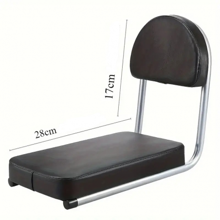 Siège De Porte Bagage Arrière Avec Dosseret Pour Passager Vélo Noir