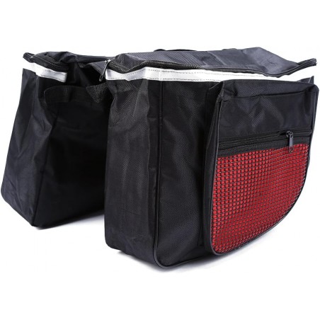 Double Sacoche Vélo 25L Noir et Rouge