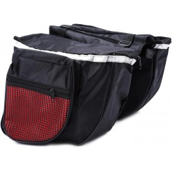 Double Sacoche Vélo 25L Noir et Rouge