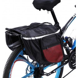 Double Sacoche Vélo 25L Noir et Rouge