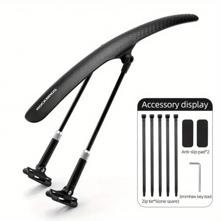 Garde-Boue Avant / Arrière 700 Vélo Route / Gravel Noir Aspect Carbone