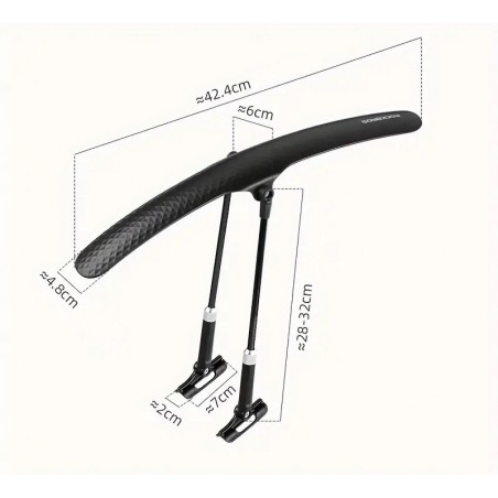 Garde-Boue Avant / Arrière 700 Vélo Route / Gravel Noir Aspect Carbone