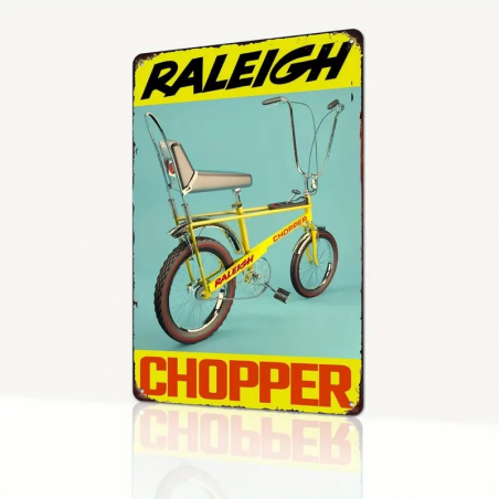 Plaque Murale Métal "Raleigh Chopper" Art Déco Vintage