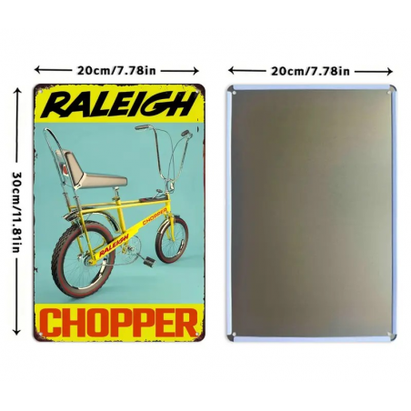 Plaque Murale Métal "Raleigh Chopper" Art Déco Vintage