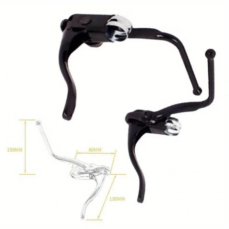 Kit Levier de frein vélo double commande Gauche et Droit Noir