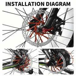 Disque de frein Vélo Avant / Arrière Rouge 160mm Bucklos