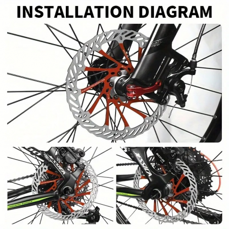 Disque de frein Vélo Avant / Arrière Rouge 180mm Bucklos