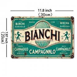 Plaque Murale Métal "BIANCHI" Art Déco Vintage