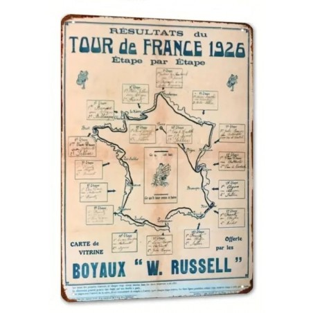 Plaque Murale Métal "Tour De France 1926" Art Déco Vintage