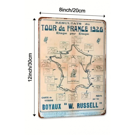 Plaque Murale Métal "Tour De France 1926" Art Déco Vintage