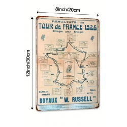 Plaque Murale Métal "Tour De France 1926" Art Déco Vintage