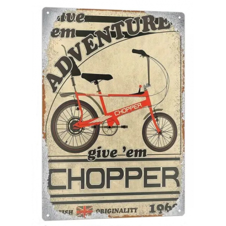 Plaque Murale Métal "Chopper Adventure" Art Déco Vintage