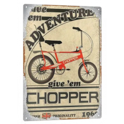 Plaque Murale Métal "Chopper Adventure" Art Déco Vintage