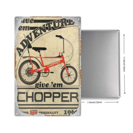 Plaque Murale Métal "Chopper Adventure" Art Déco Vintage