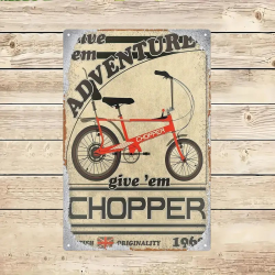 Plaque Murale Métal "Chopper Adventure" Art Déco Vintage
