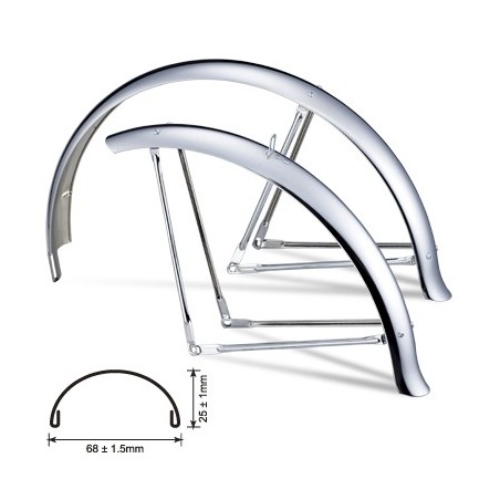 Garde Boue vélo 26" Chrome 67mm