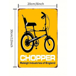 Plaque Murale Métal "CHOPPER Raleigh" Art Déco Vintage