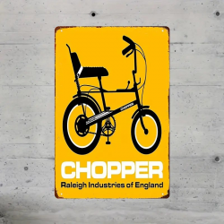Plaque Murale Métal "CHOPPER Raleigh" Art Déco Vintage