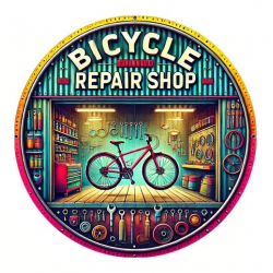 Plaque Murale Métal Ronde "BICYCLE REPAIR SHOP" Art Déco Vintage
