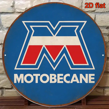 Plaque Murale Métal Ronde "MOTOBECANE" Art Déco Vintage