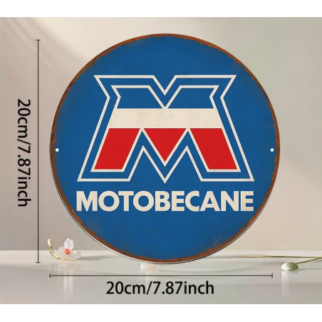 Plaque Murale Métal Ronde "MOTOBECANE" Art Déco Vintage
