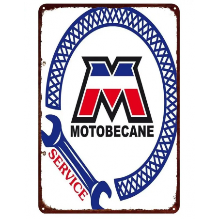 Plaque Murale Métal "MOTOBECANE SERVICE" Art Déco Vintage
