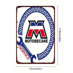 Plaque Murale Métal "MOTOBECANE SERVICE" Art Déco Vintage