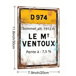 Plaque Murale Métal "LE MONT VENTOUX" Art Déco Vintage