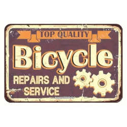 Plaque Murale Métal "BICYCLE REPAIRS & SERVICE" Art Déco Vintage