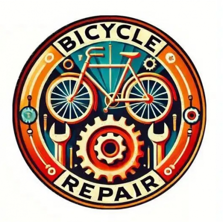 Plaque Murale Métal Ronde "BICYCLE REPAIR" Art Déco Vintage
