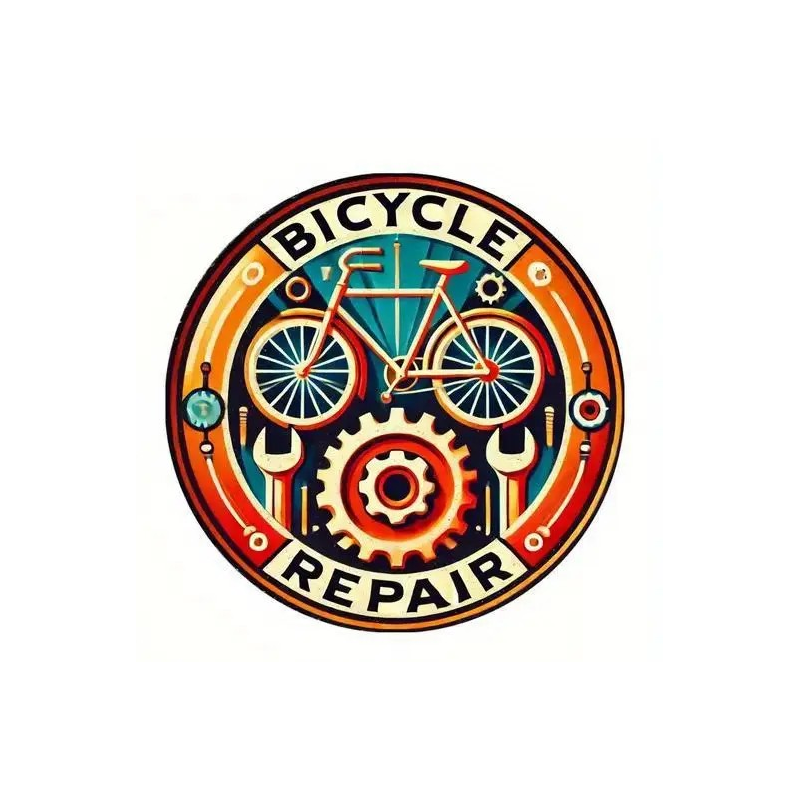 Plaque Murale Métal Ronde "BICYCLE REPAIR" Art Déco Vintage