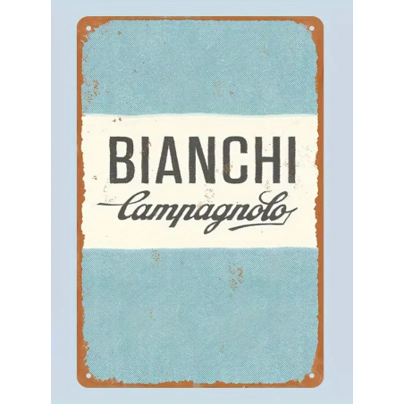 Plaque Murale Métal "BIANCHI CAMPAGNOLO" Art Déco Vintage