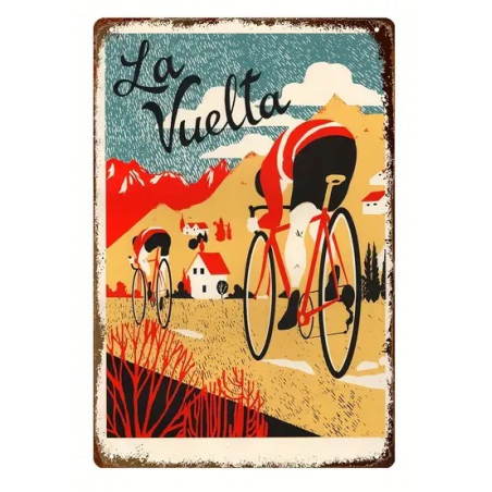 Plaque Murale Métal "LA VUELTA" Art Déco Vintage
