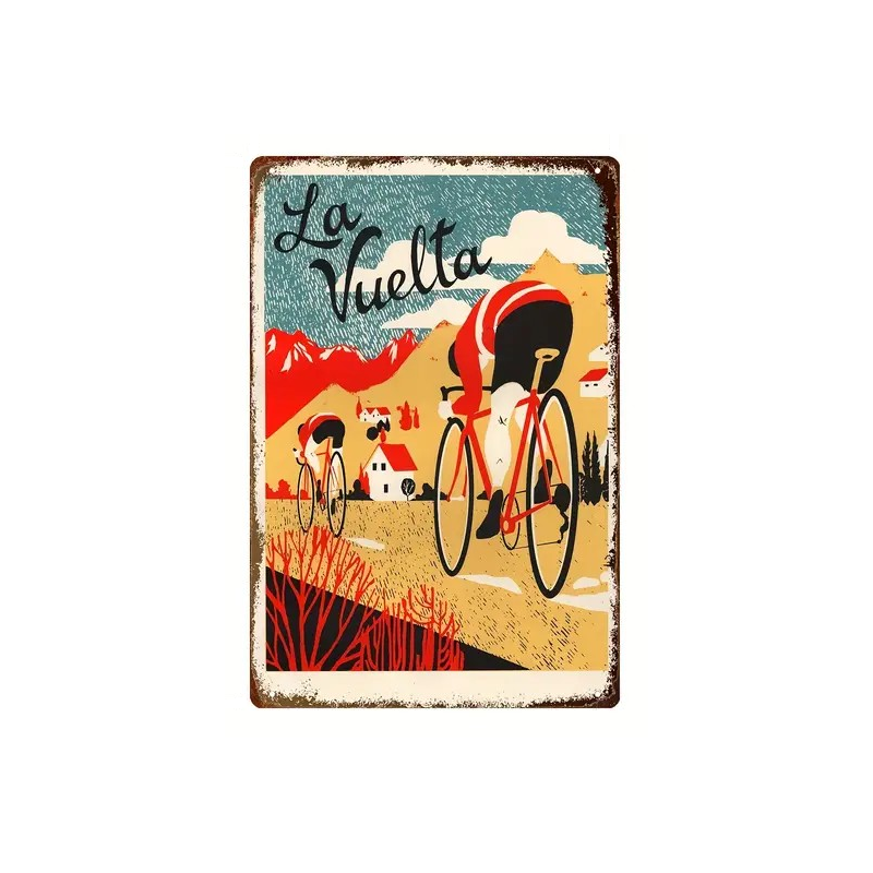 Plaque Murale Métal "LA VUELTA" Art Déco Vintage