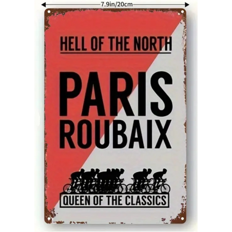 Plaque Murale Métal "PARIS ROUBAIX" Art Déco Vintage