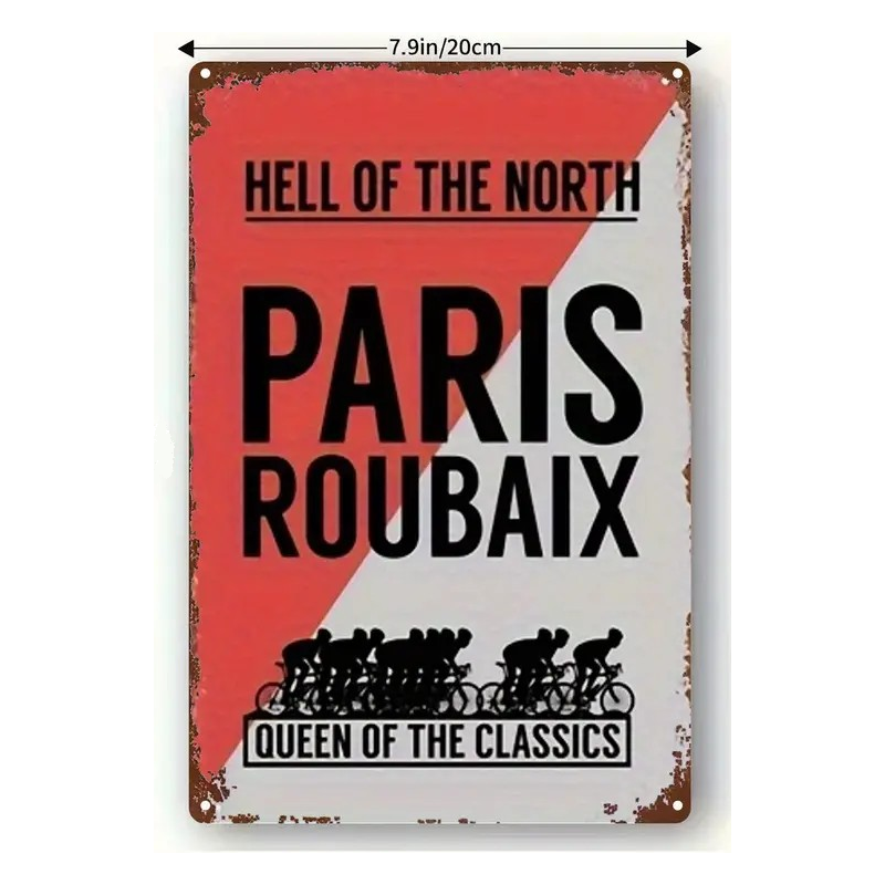 Plaque Murale Métal "PARIS ROUBAIX" Art Déco Vintage