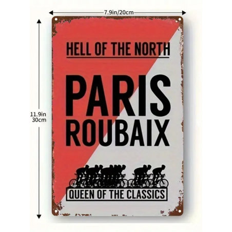 Plaque Murale Métal "PARIS ROUBAIX" Art Déco Vintage
