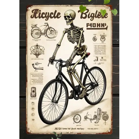 Plaque Murale Métal "BICYCLE BIGLETE" Art Déco Vintage