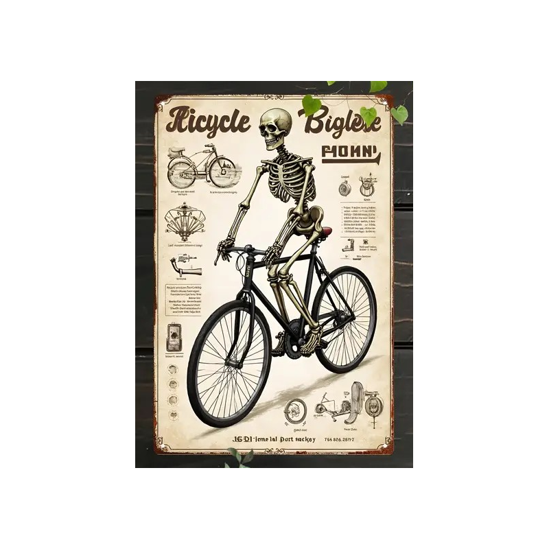 Plaque Murale Métal "BICYCLE BIGLETE" Art Déco Vintage