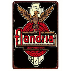 Plaque Murale Métal "FLANDRIA" Art Déco Vintage